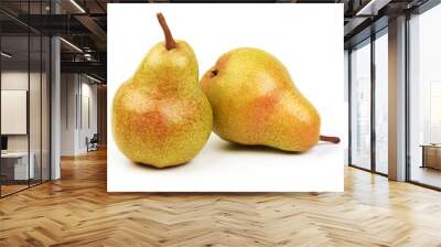 Juicy fresh ripe Williams pears, isolated on a white background Wall mural