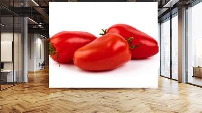 Long red ripe italian san marzano pasta sauce tomatoes, isolated on white background. Wall mural