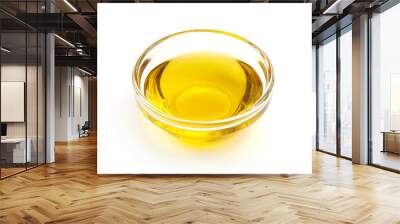 Olive oil in bowl, close-up, isolated on white background Wall mural