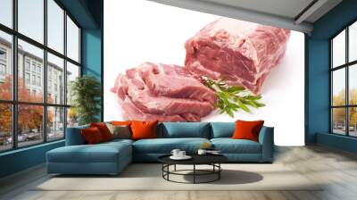 Raw pork meat, isolated on white background. Wall mural