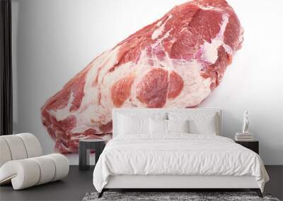 Raw pork neck, isolated on white background Wall mural