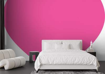 pink heart on white background vector Wall mural