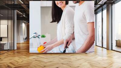 Cooking together is fun. Wall mural