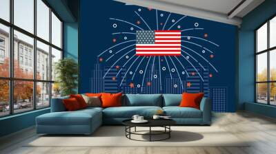 4th of july emblem image vector illustration design  Wall mural