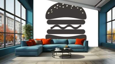 american burger traditional fast food silhouette. vector illustration Wall mural