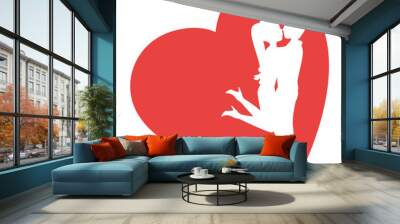 Beautiful and romantic couple icon vector illustration graphic design Wall mural