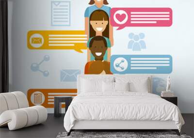 blog template design Wall mural