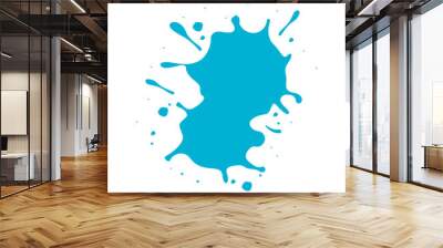 blue paint stain isolated icon design Wall mural