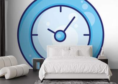 blue time clock Wall mural