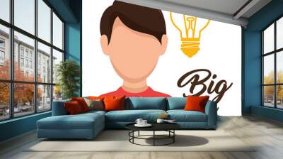 bulb light big idea concept vector illustration design Wall mural