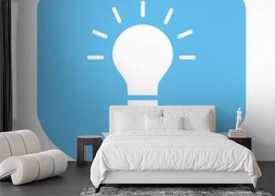 bulb light idea flat style icon Wall mural