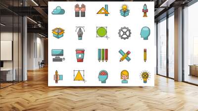 bundle of creative ideas set icons Wall mural