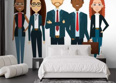 business people avatars icon vector illustration design Wall mural