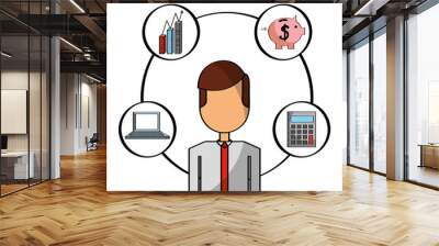 businessman avatar office business icons vector illustration Wall mural