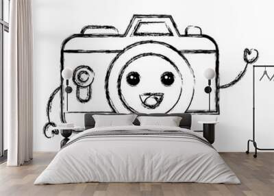 camera photographic kawaii character vector illustration design Wall mural