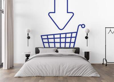 cart shopping with arrow down vector illustration design Wall mural