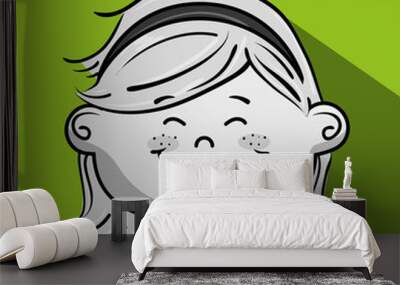 cartoon childhood face icon vector illustration design Wall mural