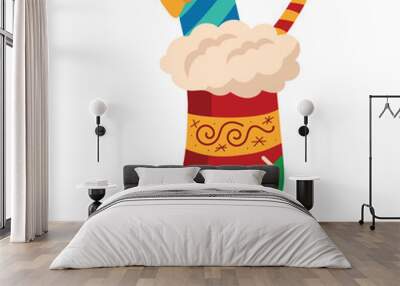 christmas boot with gifts Wall mural