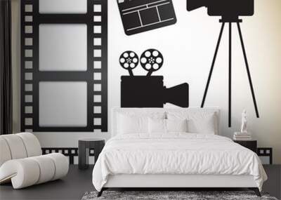 Cinema icons Wall mural