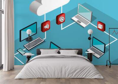 cloud computing design  Wall mural