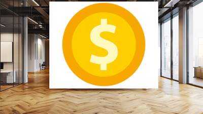 coin money flat line icon vector illustration design Wall mural