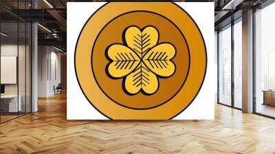 coin with clover icon vector illustration design Wall mural