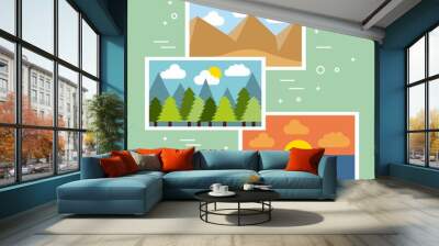 collection gallery photo artistic picture vector illustration Wall mural