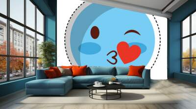 comic face emoticon isolated icon vector illustration design Wall mural