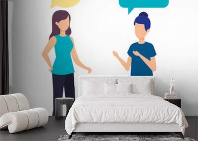 couple of girls talking Wall mural