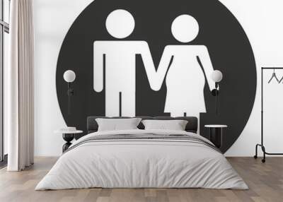 couple silhouette isolated icon Wall mural