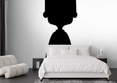 cute and little boy silhouette vector illustration design Wall mural