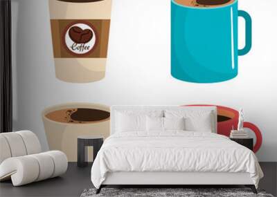 delicious coffee drink icon vector illustration design Wall mural