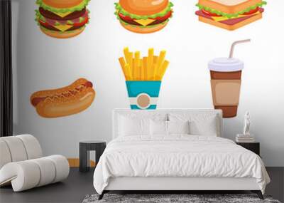 delicious fast food icons vector illustration design Wall mural