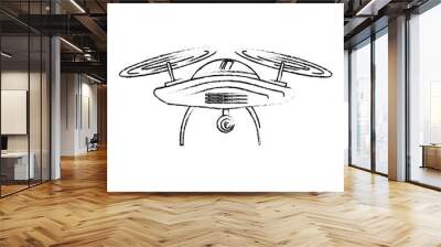 drone aerial camera remote propeller device vector illustration Wall mural