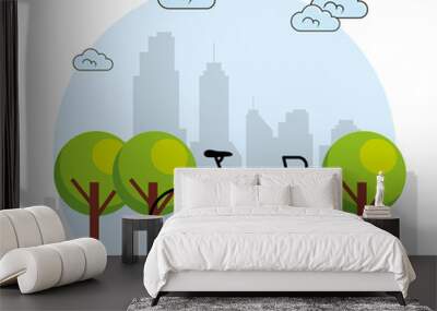 eco energy go green environmental and ecology concept vector illustration graphic design Wall mural