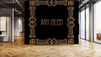 elegant antiquarian frame in art deco style filigree ornament vector illustration Wall mural