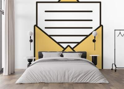 envelope mail line and fill style icon Wall mural