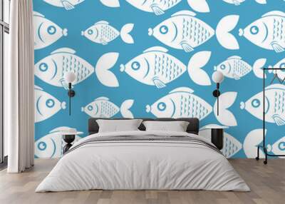 Fish icon graphic design Wall mural