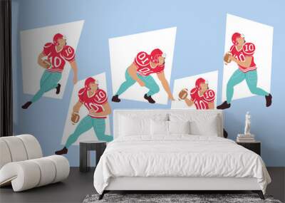 five american football players Wall mural