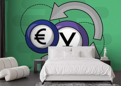 foreign exchange card Wall mural