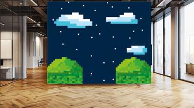 game scene pixelated background vector illustration design Wall mural