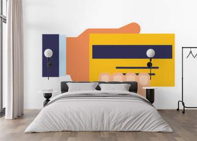 hand holding bank credit card payment Wall mural