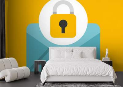 hand holds email security icon vector illustration eps 10 Wall mural