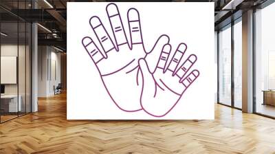 hands humans palms help line style icon Wall mural