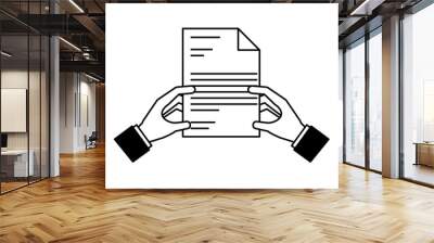 hands with document file isolated icon Wall mural