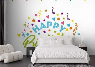 happy birthday to you celebration poster vector illustration design Wall mural