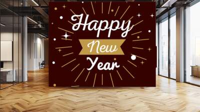 Happy new year with firework design, Welcome celebrate and greeting theme Vector illustration Wall mural