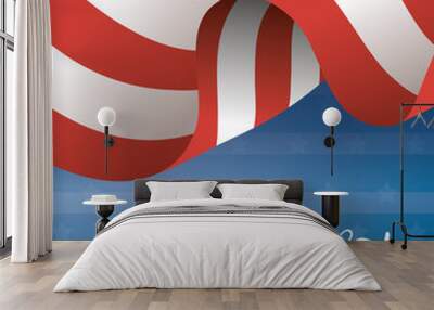 happy presidents day poster with usa flag Wall mural