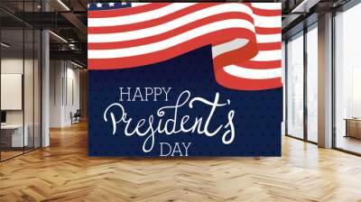 happy presidents day poster with usa flag Wall mural