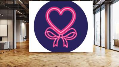 heart in neon light, valentine day vector illustration design Wall mural